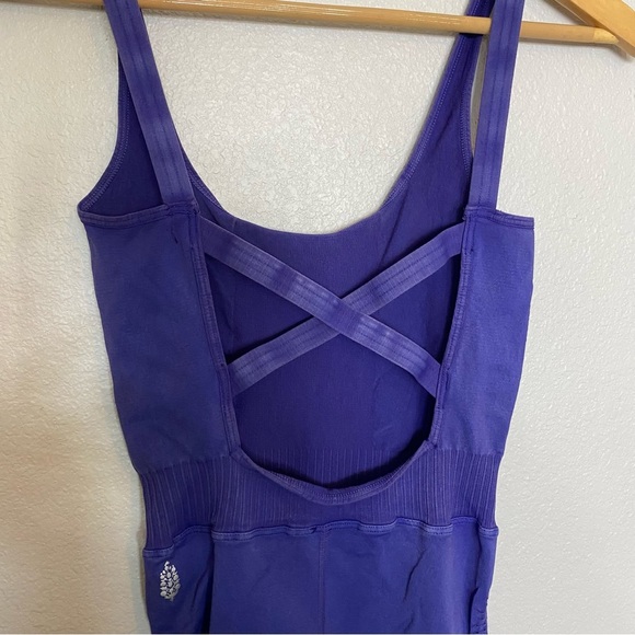 Free People Movement Good Karma Onesie Bodysuit Sapphire Purple Blue XS/s - Picture 4 of 8